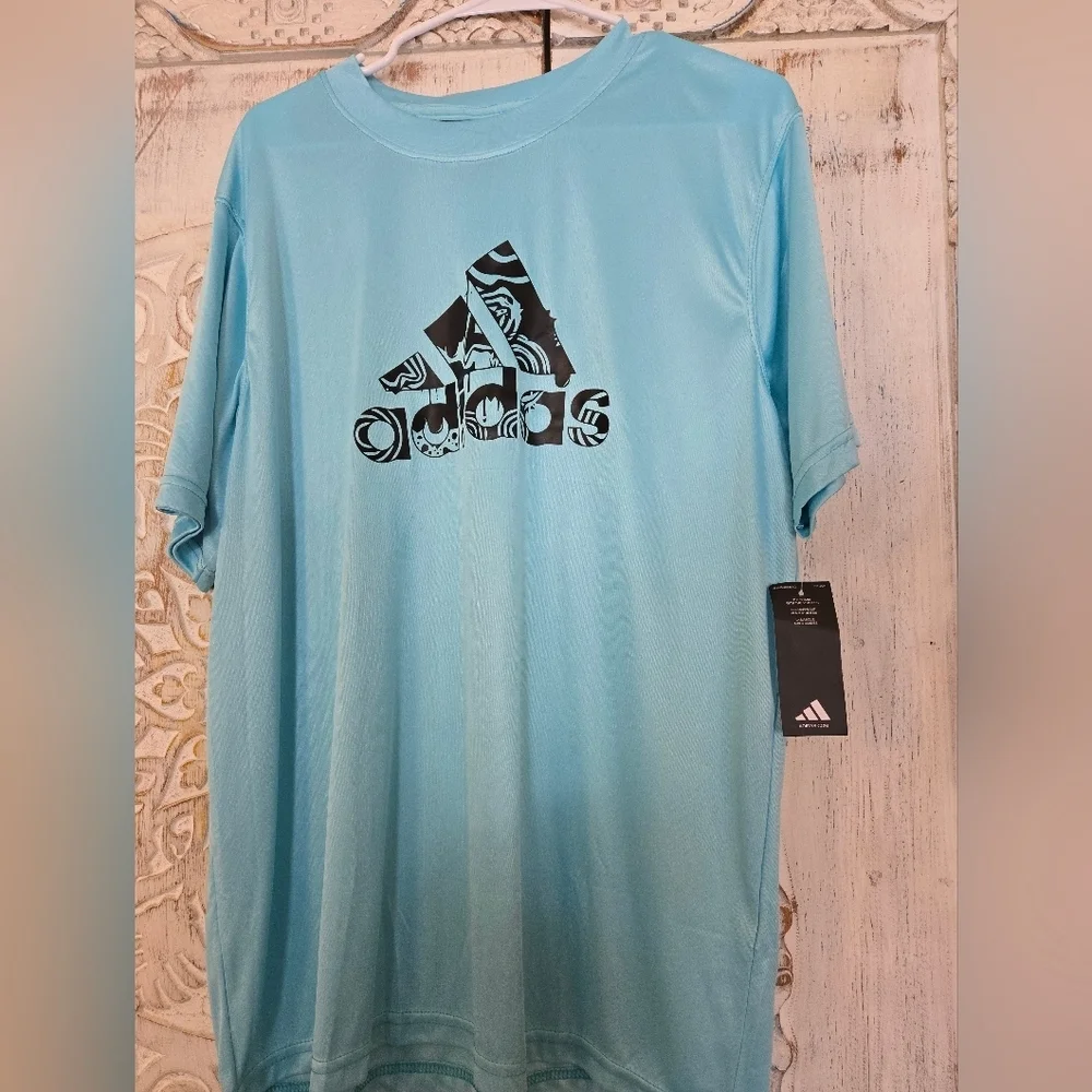 Adidas Men's Light Blue Graphic Tee Xl NWT